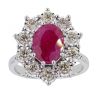 9ct White Gold 1.00ct Diamond And Ruby Cluster Ring
