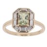 9ct Yellow Gold Green Gemstone and Cubic Zirconia Cluster Ring