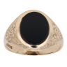 9ct Yellow Gold Onyx Patterned Signet Ring