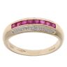9ct Yellow Gold 0.02ct Diamond And Ruby Fancy Ring