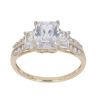 9ct Yellow Gold Cubic Zirconia Three Stone Ring