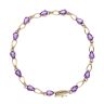 9ct Yellow Gold Amethyst Pear Bracelet 7.5"