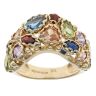 9ct Yellow Gold Multi Gemstone Wishbone Ring