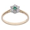 9ct Yellow Gold 0.10ct Diamond and Emerald Cluster Ring