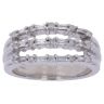 9ct White Gold 0.40ct Brilliant And Baguette Cut Diamond Three Row Ring