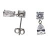Silver Cubic Zirconia Tear Drop Stud Earrings By Icesia