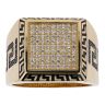 14ct Yellow Gold Cubic Zirconia Greek Key Ring