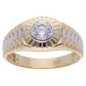 14ct Yellow & White Gold Child's Cubic Zirconia Signet Ring
