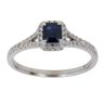 18ct White Gold 0.22ct Brilliant Cut Diamond and Sapphire Cluster Ring