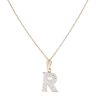 9ct Yellow Gold Cubic Zirconia R Initial Pendant and Belcher Chain 20"