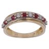 9ct Yellow Gold 0.05ct Diamond and Ruby Half Eternity Ring