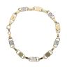 14ct Yellow And White Gold Oval Link Bracelet 7.5"