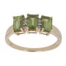 9ct Yellow Gold 0.05ct Diamond And Peridot Three Stone Ring