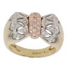 18ct Yellow, White and Rose Gold 0.25ct Diamond Fancy Bow Ring