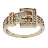 9ct Yellow Gold Cubic Zirconia Buckle Ring