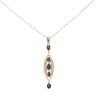 14ct Yellow Gold 0.45ct Diamond And Sapphire Drop Pendant And Chain 16"