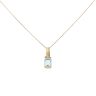 18ct Yellow Gold 0.01ct Diamond and Blue Topaz Pendant and Chain 18"