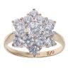 9ct Yellow Gold Cubic Zirconia Cluster Ring