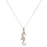 9ct Yellow Gold Cubic Zirconia and Created Sapphire Seahorse Pendant and Curn Chain 18"