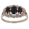 9ct Yellow Gold 0.05ct Brilliant Cut Diamond and Sapphire Cluster Ring