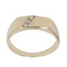 9ct Yellow Gold 0.05ct Brilliant Cut Diamond Trilogy Signet Ring