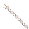 9ct Yellow Gold 0.10ct Diamond and Rose Quartz Fancy Bracelet 7"