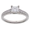 Platinum 0.60ct Princess and Brilliant Cut Diamond Solitaire Ring