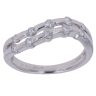 18ct White Gold 0.32ct Brilliant Cut Diamond Two Row Fancy Ring