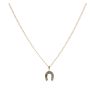 Children's 14ct Yellow And White Gold Horseshoe Pendant And 16" Chain