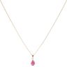 9ct Yellow Gold Ruby Pear Pendant and Chain 20"