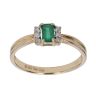 9ct Yellow Gold 0.05ct Brilliant Cut Diamond and Emerald Single Stone Ring