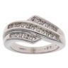 9ct White Gold 0.50ct Brilliant Cut Diamond Three Row Ring