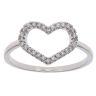 Silver Cubic Zirconia Heart Ring By Icesia