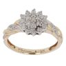 9ct Yellow Gold 0.25ct Brilliant Cut Diamond Twist Cluster Ring