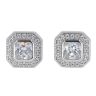 Silver Cubic Zirconia Fancy Cluster Stud Earrings by Icesia