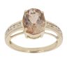 9ct Yellow Gold Cubic Zirconia and Smoky Quartz Ring