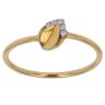 22ct Yellow Gold Cubic Zirconia Leaf Ring