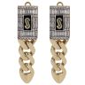14ct Yellow Gold Monaco Classic Baguette Mixed Link Drop Earrings