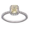 9ct White Gold 1.50ct Emerald and Brilliant Cut Yellow and Colourless Lab Grown Diamond Cluster Ring
