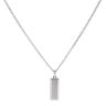 Platinum Bar Pendant and Curb Chain 18"