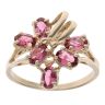 9ct Yellow Gold Pink Topaz Fancy Cluster Ring