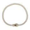 14ct Yellow Gold Monaco Fancy Cubic Zirconia Pave Lock Bracelet 7"