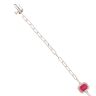 9ct White Gold 0.12ct Diamond And Created Ruby Bracelet 7"