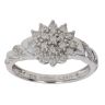 9ct White Gold 0.25ct Brilliant Cut Diamond Twist Cluster Ring