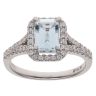 18ct White Gold 0.29ct Brilliant Cut Diamond and Aquamarine Cluster Ring
