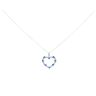 Silver Cubic Zirconia and Blue Gemstone Heart Pendant and Chain 18"" By Icesia