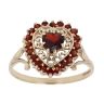 9ct Yellow Gold Garnet Patterned Heart Fancy Ring