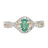 9ct Yellow Gold 0.31cts Diamond And Emerald Ring