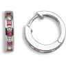 18ct White Gold Diamond 0.21ct Ruby 0.43ct Hoop Earrings
