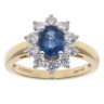 18ct Yellow Gold 0.68ct Brilliant Cut Diamond and Sapphire Cluster Ring